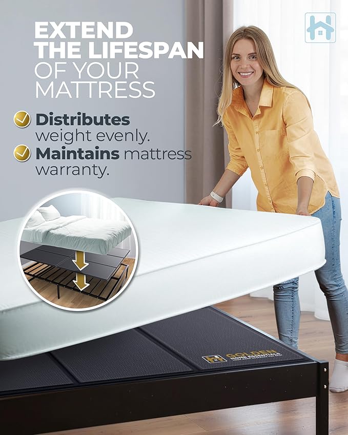 Golden Home Essentials Premium 10mm California King Size Bunkie Board (72" x 84") – Slim Low-Profile Mattress Support – Quiet, Moisture-Resistant, Lightweight Bed Board for Platform & Slatted Frames