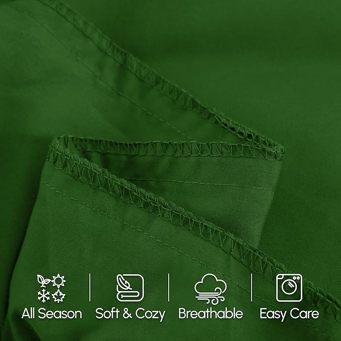 Elegant Comfort Luxury Ultra-Soft 1-Piece Pillowcase Set - 1500 Premium Hotel Quality Microfiber Double Brushed - Wrinkle Resistant, Body Pillowcase Size, Hunter Green
