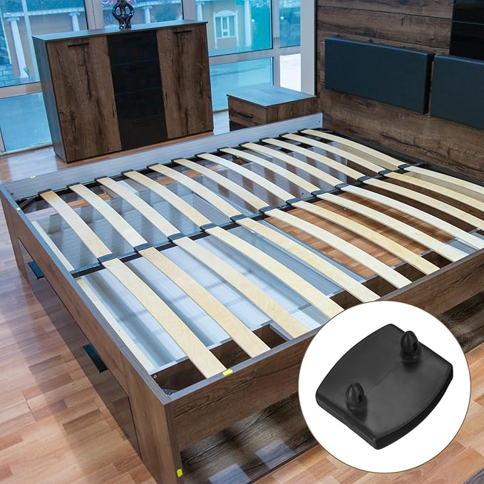uxcell 12 Pcs 50mm x 9mm Plastic Bed Slat Center Caps, Bed Slat Cover Replacement Holders Furniture Accessories Support for Holding Securing Wooden Base, Black