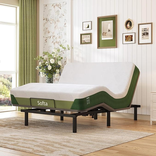 Softa Queen Adjustable Bed Frame with 10" Gel Memory Foam Mattress, Synchronized Head & Foot Lift, Electric Bed Base with Remote Control, 900 LBS Capacity, Whisper Quiet Motor, CertiPUR-US Certified
