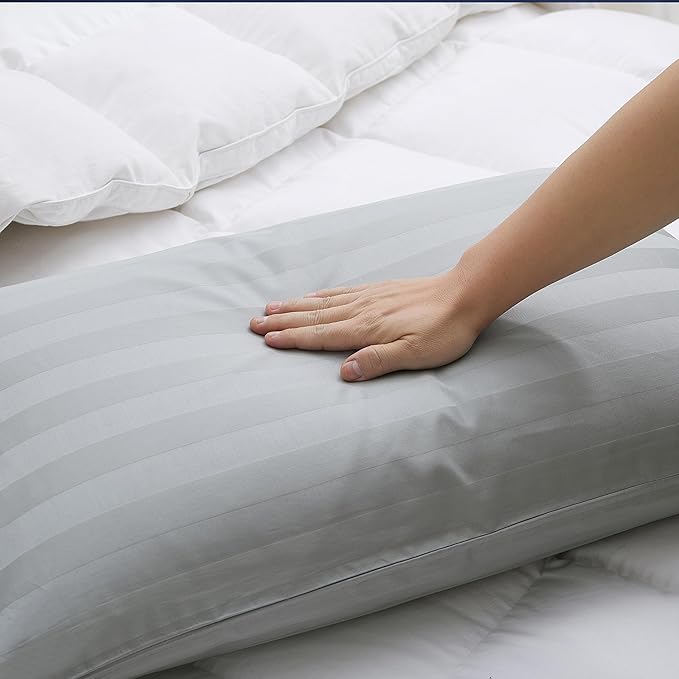100% Cotton Classic Pillow Protectors with Invisible Zipper, 600 Thread Count Sateen Weave Soft and Breathable Pillow Cases, Protect Pillows from Dirt, Dust and Debris (King, 20"x36", Set of 2)