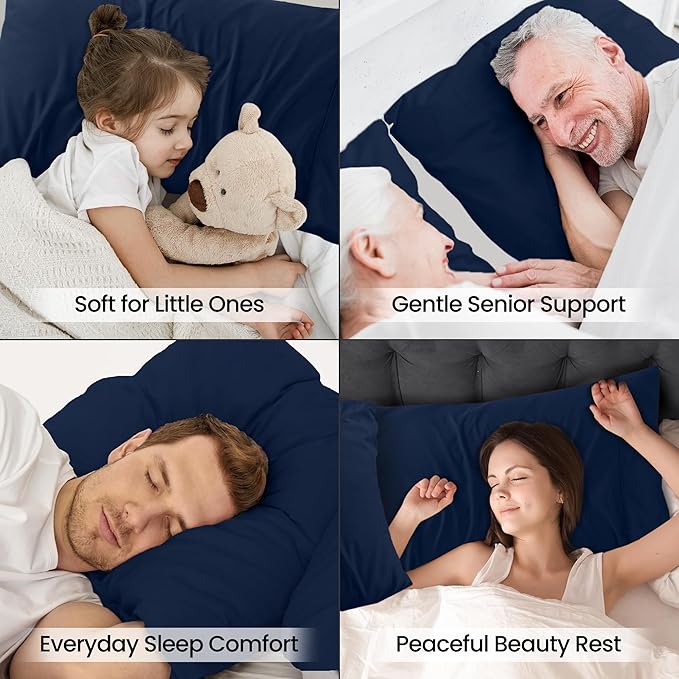 Utopia Bedding Queen Pillow Cases - 2 Pack - Envelope Closure - Soft Brushed Microfiber Fabric - Shrinkage and Fade Resistant Pillow Covers Queen Size 20 X 30 Inches (Queen, Navy)