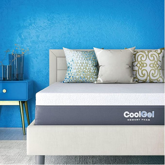 COOL GEL Memory Foam 12-Inch Mattress with Pillow, CertiPUR-US Certified, Mattress in a Box, Twin XL, White