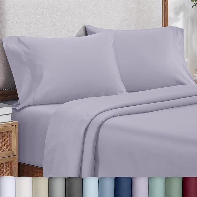 California Design Den 100% Cotton King Size Pillowcases Set of 2, 800 Thread Count, Soft Pillow Covers Sateen, Fits King Size Pillows (Lavender)