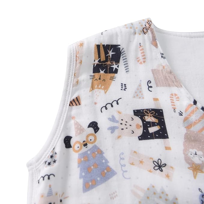 TADO MUSLIN Toddler Sleep Sack 1-2T, 0.5 TOG Lightweight Wearable Blanket, 100% Organic Cotton Muslin, Sleeveless, 2-Way YKK Zipper, OEKO-TEX Certified, 12-24 Months Sleeping Bag