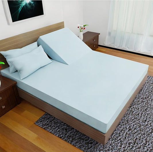 Top Split California King - 4 Pcs Set - Cal King Split Top Deep Pocket Sheet Set - Split Top California King Sheets Sets for Adjustable Bed - Double Brushed Microfiber (Aqua)