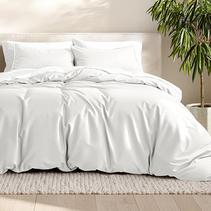 Bare Home Bedding Duvet Cover Full Size - Premium 1800 Super Soft Collection - Lightweight, Cooling - Soft Breathable Bedding Duvet Cover (Full, Cream)