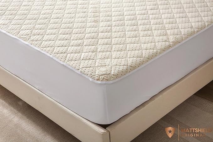 Luxury Quilted Organic Cotton Mattress Protector King Size - Premium 380 GSM Waterproof & Breathable Pad - Deep Pocket Fitted Cover - Soft & Silent Protection