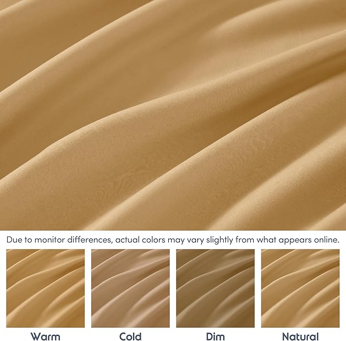 Nestl Camel Gold Extra Deep Pocket Twin Fitted Sheet Kids, Luxury Twin Size Fitted Sheet Only Easily Fits 18 to 24 Inch Mattress, Super Soft, Wrinkle-free, and Breathable Bed Sheets with Corner Straps