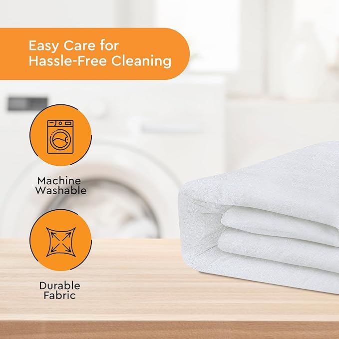 Sleep Mantra Waterproof Mattress Protector - Terry - Breathable, Noiseless & Hypoallergenic Bed Cover - Deep Pocket Fitted Sheet Style (Twin)