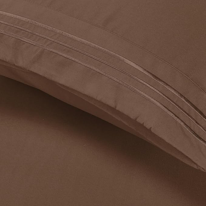 Elegant Comfort Luxury Ultra-Soft 2-Piece Pillowcase Set - 1500 Premium Hotel Quality Microfiber Double Brushed - Wrinkle Resistant, King, Taupe