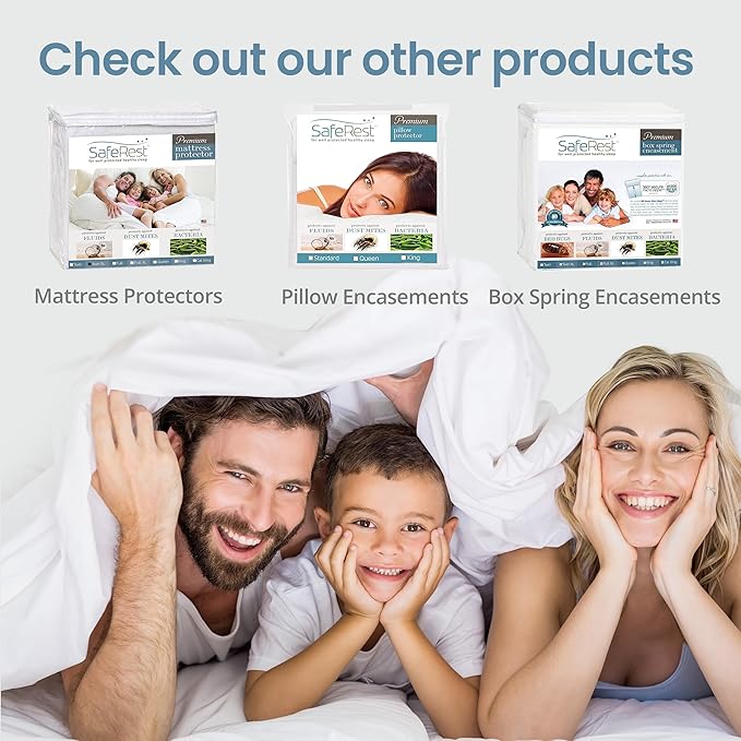 SafeRest Zippered Mattress Protector - Premium 12-15 Inch Waterproof Mattress Cover for Bed - Breathable, Noiseless Washable Mattress Encasement - King