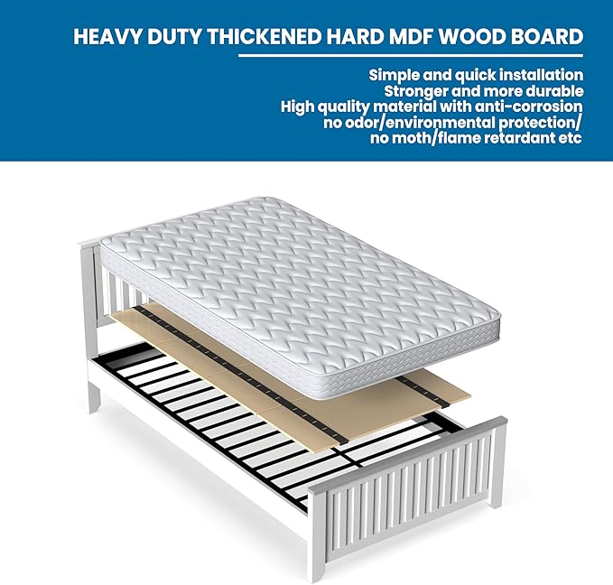 Heavy Duty Thick Folding Box Spring, Mattress Supporting Wood Floor, Foldable Box Spring, Bed Support Slats,48"x60"