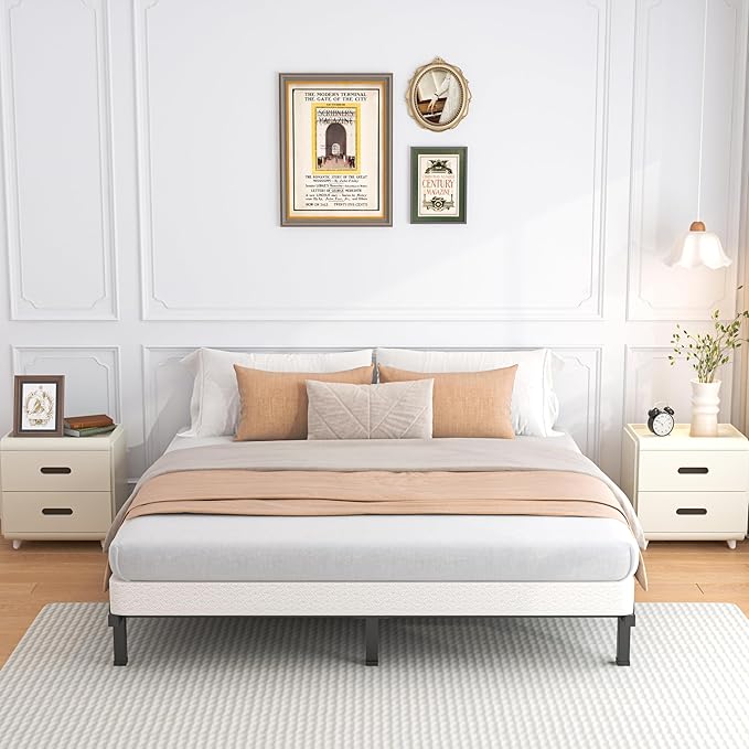 ROIL 5 Inch King Box Spring, Heavy Duty Metal Low Profile Bed Base Mattress Foundation with Fabric Cover, 3500lbs Max Weight Capacity, Easy Assembly, Noise Free, Non-Slip