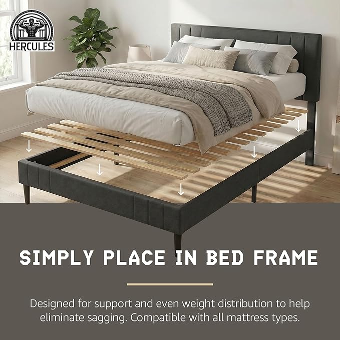 Hercules Xtreme Bed Frame Support Slats, Heavy-Duty Solid Pine Wood Bunkie Board Under Bed-Support, Wooden Support Board for Sagging, Twin Size