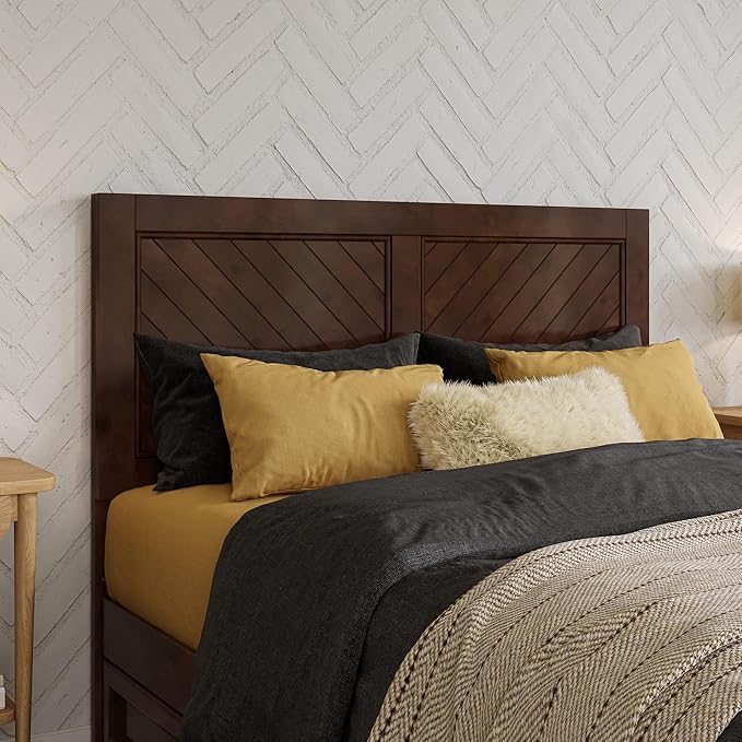 AFI, Canyon Full Solid Wood Rustic Farmhouse Headboard, Walnut
