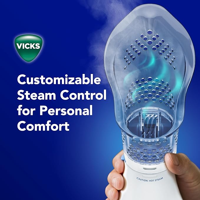 Vicks Sinus Inhaler, Plug-in Non-Medicated Steam Inhaler for Sinus Relief, Allergies, Congestion & Colds, Vocal Steamer, Soothes Nasal & Throat Passages, Works with VapoPads (1 Included)