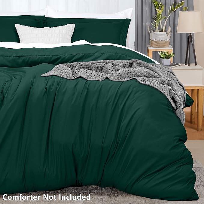 Utopia Bedding Duvet Cover Queen Size - 3 Piece with Zipper Closure - 1 Comforter Cover 90X90 Inches & 2 Pillow Shams 20X26 Inches (Emerald) Comforter Not Included