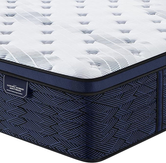 Coolvie 14 Inch Full Mattress, Luxury Euro Top Hybrid with Latex-Enhanced & Gel Foam for Contouring Support — 5-Zone Heavy Duty Springs, Back Relief & Motion Isolation — Hotel-Level Firm Sleep, 54x75