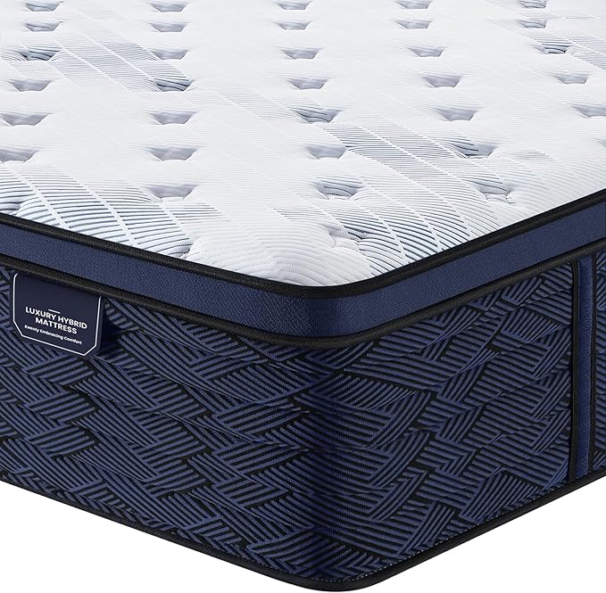 Coolvie 14 Inch Queen Mattress, Luxury Euro Top Hybrid with Latex-Enhanced & Gel Foam for Contouring Support — 5-Zone Heavy Duty Springs, Back Relief & Motion Isolation —Hotel-Level Firm Sleep, 60x80