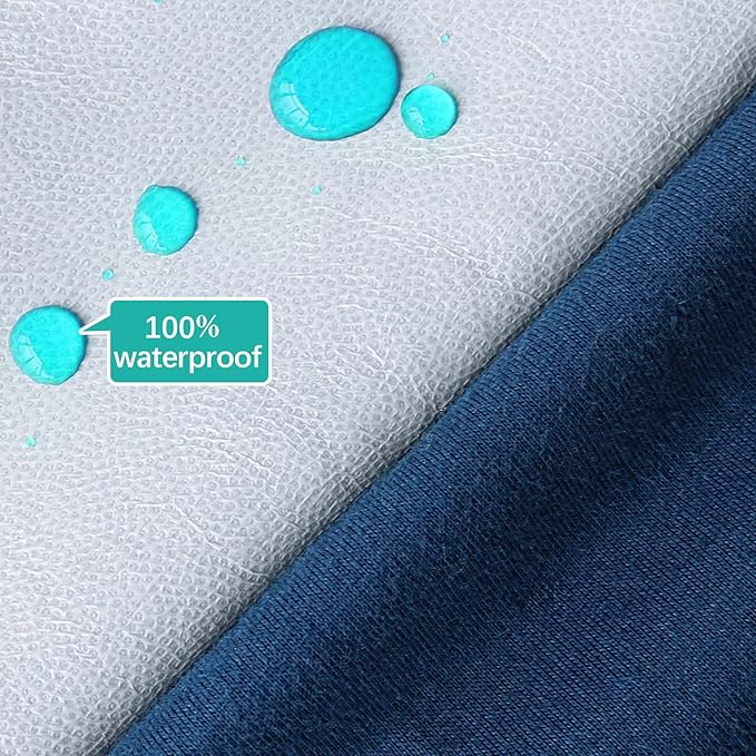 Crib Sheets Waterproof 2 Pack, Crib Mattress Protector, Toddler Fitted Crib Sheet Neutral, Ultra Soft & Breathable Toddler Bed Sheets for Boys and Girls, Navy
