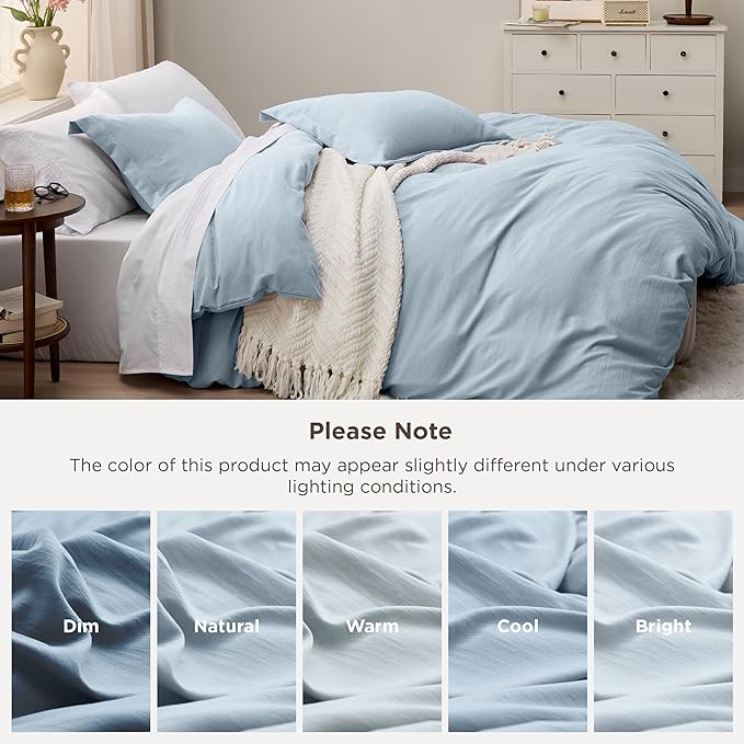 Bedsure Celestial Blue Duvet Cover Queen Size - 3 Pieces Prewashed Extra Soft Bedding Set, Includes 1 Duvet Cover 90x90 Inches with Zipper Closure & 2 Pillow Shams, Comforter Not Included