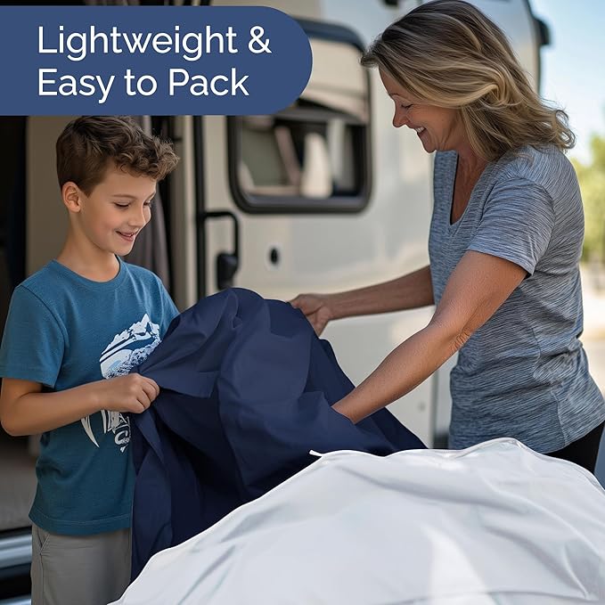 Short Queen Size 4 Piece Sheet Set - RV Short Queen, Soft, Breathable & Cooling Bed Sheets Set with Deep Pockets - Hotel Luxury Bedding for Women & Men - Wrinkle Free and Fade Resistant - Navy Blue