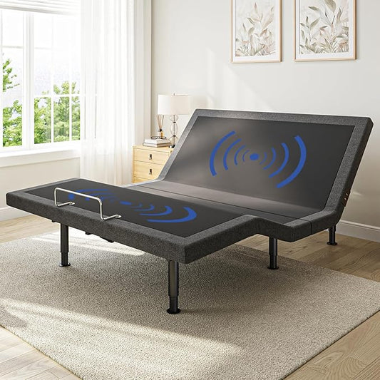 Full Size Adjustable Bed Frame with Massage & Zero Gravity - Electric Bed Frame with Remote, USB Charging, LED Night Light, 7.5-12.5" Adjustable Height, 900LBS Capacity, Quiet Motor