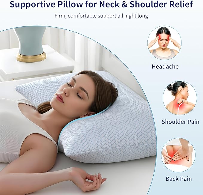 DOWNCOOL Cooling Pillow King Size Set of 2, Adjustable Shredded Memory Foam Pillows for Sleeping, Cool Bed Pillows for Hot Sleepers, Soft Supportive Firm Pillow for Side Back Stomach Sleepers, 20"X36"