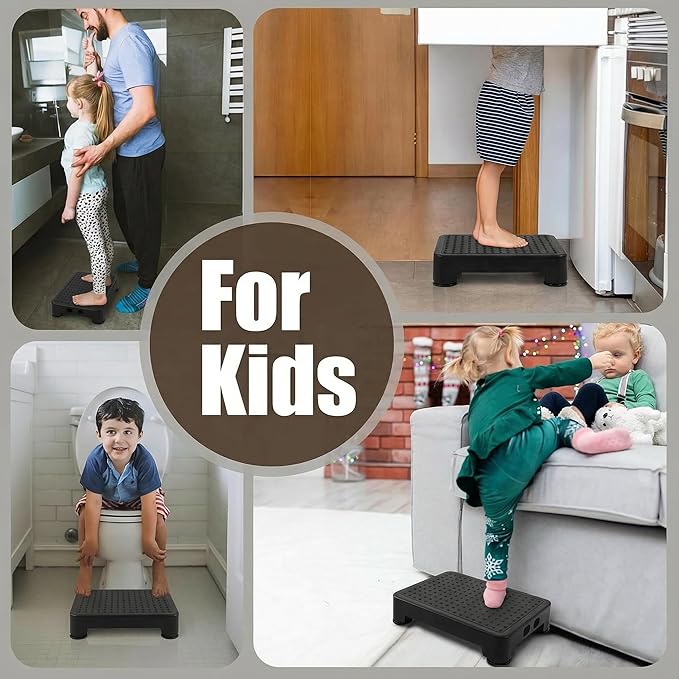 CHIKILLA Step Stool for Elderly & Adults, 600LBS Heavy Duty Mobility Platform, 3.4Inch Low Step for Car High Bed Bathtub&Kitchen, Non-Slip Wide Base Portable Stair Assist, No Assembly Required, Black