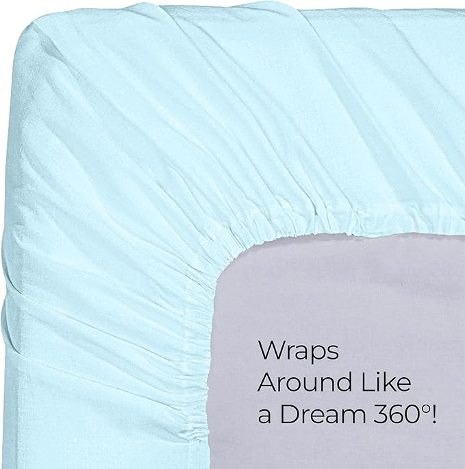 Utopia Bedding Queen Fitted Sheet - Bottom Sheet - Deep Pocket - Soft Microfiber - Shrinkage and Fade Resistant - Easy Care -1 Fitted Sheet Only (Ice Blue)