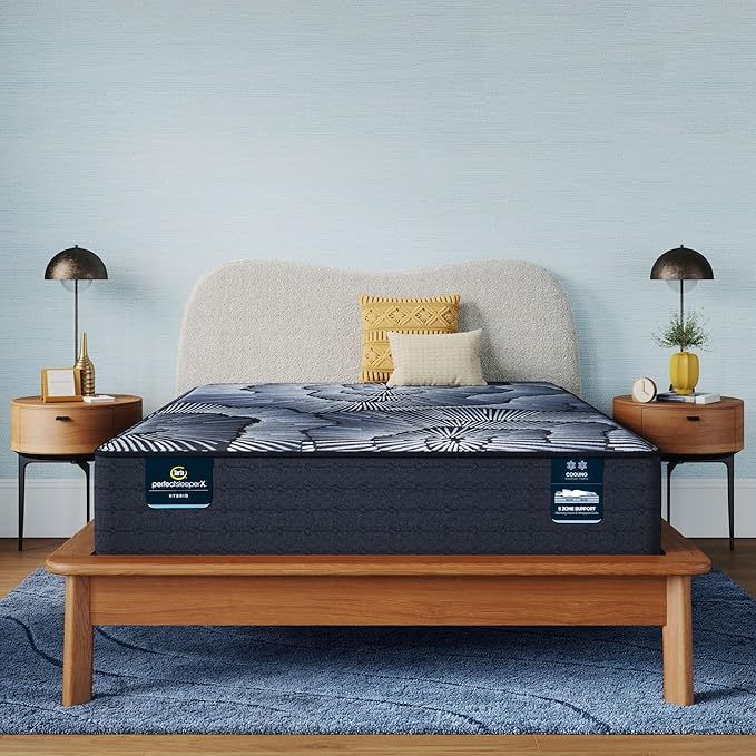 Serta Perfect Sleeper X - Kendall 13" Plush Cal King Hybrid Mattress - 5 Support Zones and Cooling Tech for a Restorative Sleep - 100 Night Trial, CertiPUR-US Certified