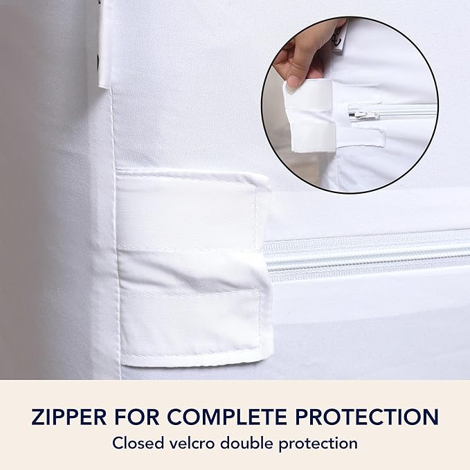 Twin Mattress Protector Encasement with Zipper – Waterproof Mattress Protector Twin Size – Soft, Breathable & Noiseless Zippered Mattress Cover – Fits Up to 12”