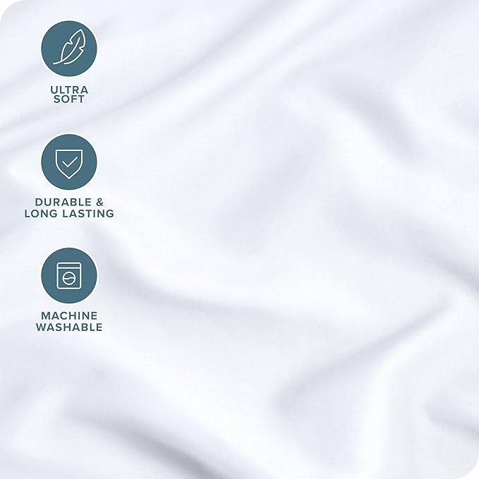 Bare Home Microfiber Pillow Cases - Queen Size Set of 2 - Cooling Pillowcases - Double Brushed - Easy Care - Envelope Closure (Queen Pillowcase Set of 2, White)