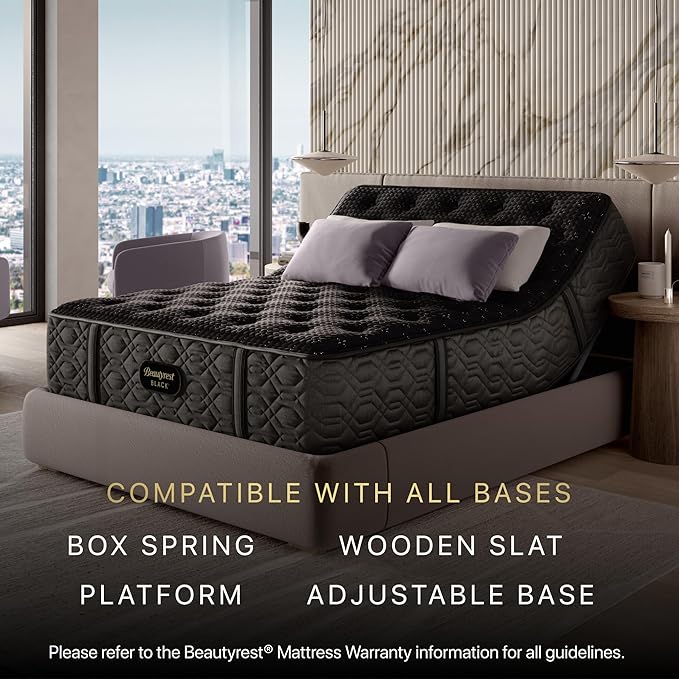 Beautyrest Black Series Three 14.25" Extra Firm Queen Mattress - Breathable, Cooling, and Supportive - CertiPUR-US Certified, 100-Night Sleep Trial, and 10-Year Limited Warranty