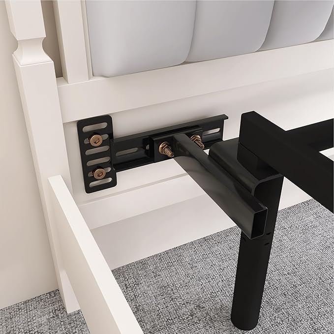 Headboard Brackets for Metal Bed Frame Adjustable Brackets for Headboard with Footboard Extension Kit Fit Twin Full Queen King 2 Pack Matte Black