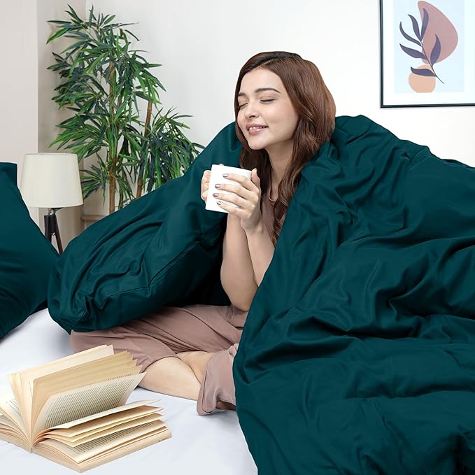 Utopia Bedding Duvet Cover King Size - 3 Piece with Zipper Closure - 1 Comforter Cover 104X90 Inches & 2 Pillow Shams 20X36 Inches (Teal) Comforter Not Included