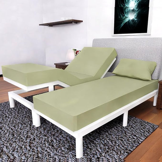 Split California King Sheets Sets - 5 Pcs Set - California King Split Sheets Sets Cal King Split Sheets for Adjustable Bed (Sage Green)