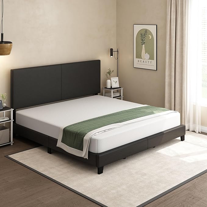 Furinno Tidur Cooling Gel Memory Foam Mattress, 8 Inch, King, White