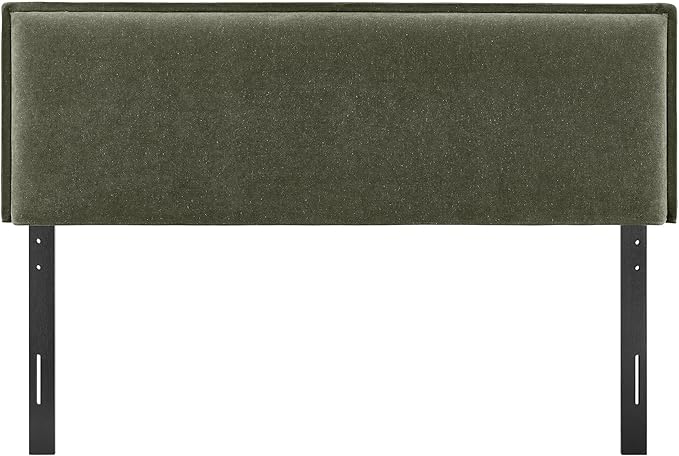 Modway Camille King Size Upholstered Linen Blend Headboard with Removable Slipcover – in Sage - Padded Pillow Style Headboard with Adjustable Mounting for King Beds