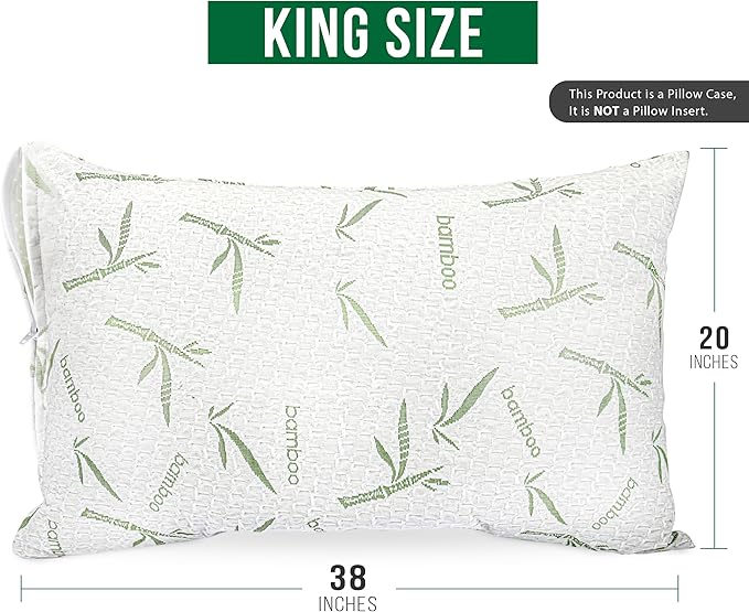 Utopia Bedding Waterproof Pillow Protectors with Zipper King Size (2 Pack), Soft and Cooling Bamboo Viscose Pillow Covers, Bed Bug Proof Pillow Encasements 20 x 38 Inches
