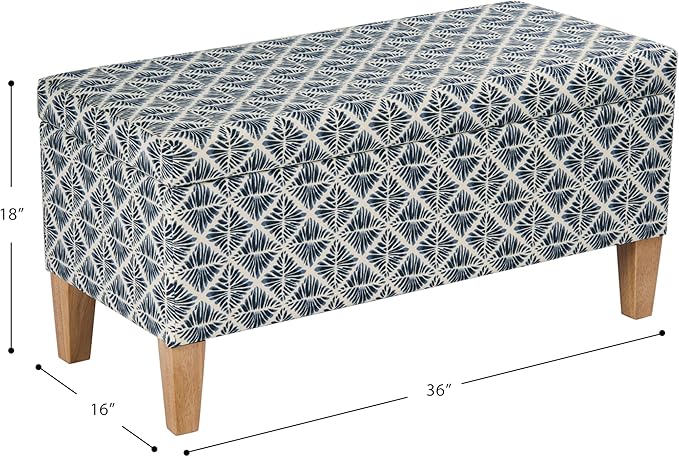 HomePop Large Decorative Storage Bench - Blue Geometric Pattern