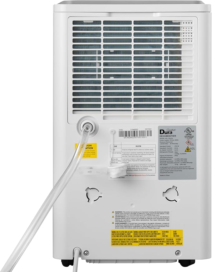 Small Dehumidifier for 2500 Sq.ft, Max 35 Pint/D, Smart Compressor Dehumidifier with Drain Hose, Intelligent Humidistat