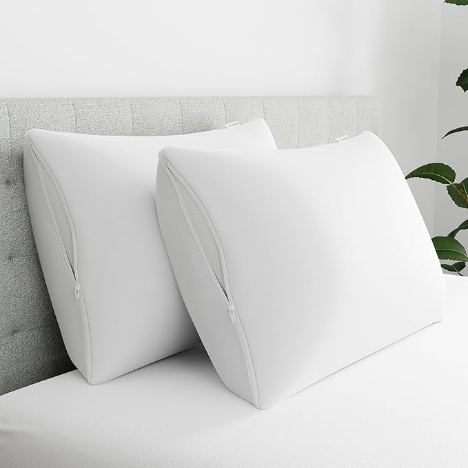 AllerEase Maximum Pillow Protector Particle Barrier Soft Comfortable Machine Washable Zippered Pillow Cover, White King Size, 4 Pack White