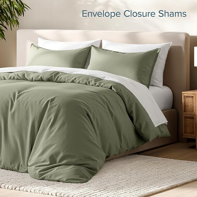 Bare Home Bedding Duvet Cover California King Size - Premium 1800 Super Soft Collection - Lightweight, Cooling - Soft Breathable Bedding Duvet Cover (Cal King, Sage)