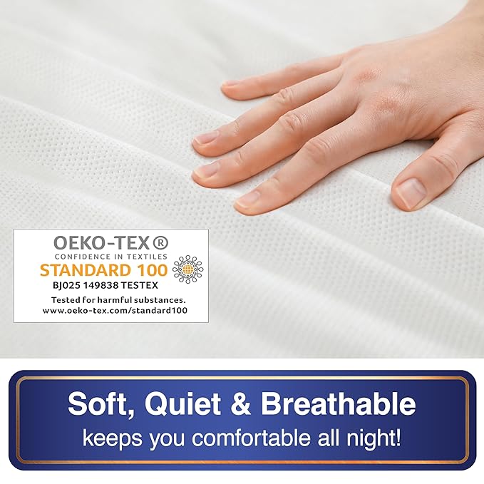 All-in-One Mattress Protector, Zippered Encasement, Water & Stain Resistant, Triple Seal Protection, Twin XL, White