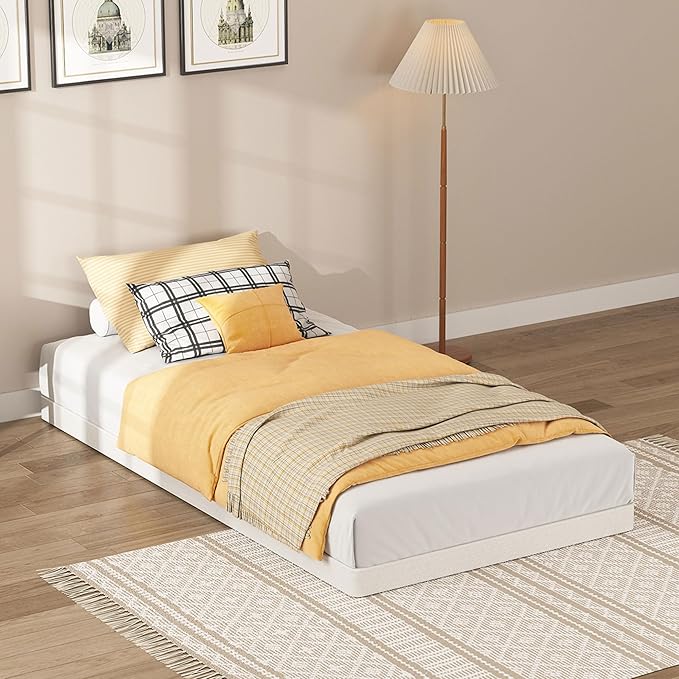 SHOANED Twin Size Box Springs - 3 Inch Low Profile Mattress Foundation No Noise Heavy Duty Metal Basics Bed Base with Clean Fabric Cover, Easy Assembly