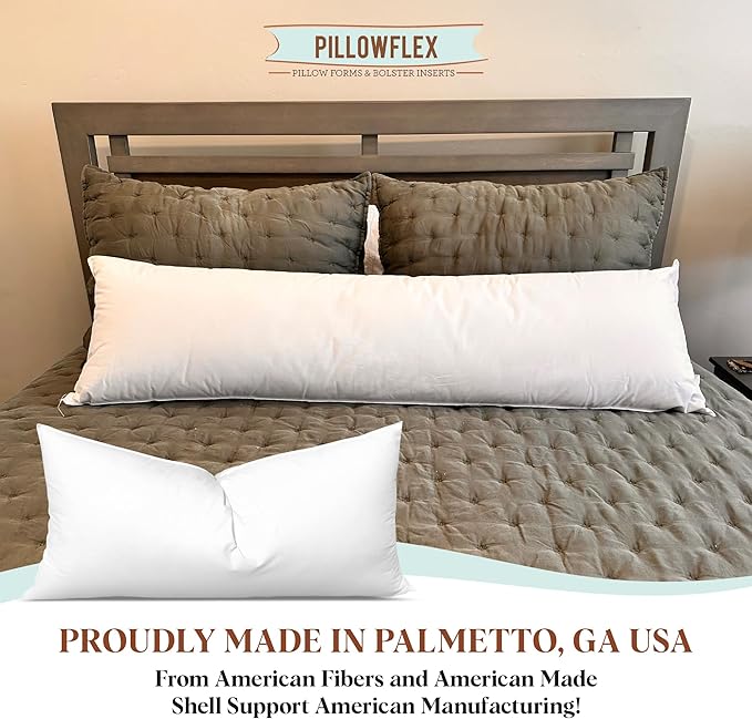 Pillowflex Synthetic Down Pillow Insert - 18x26 Down Alternative Pillow, Ultra Soft, Large Rectangle, Lumbar, Back, Sofa, Sleeping Pillow - 1 Decorative Pillow Form