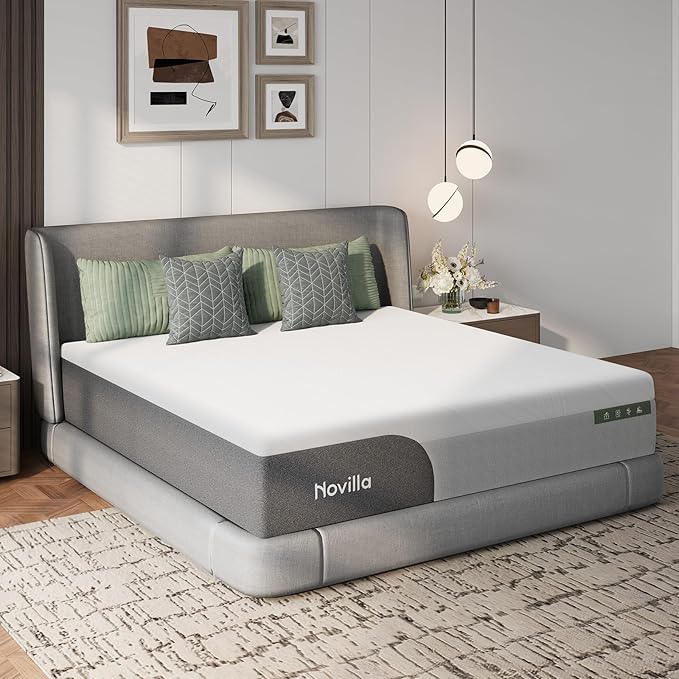 Novilla 10 Inch Mattress Queen Size, Gel-Infused Bliss Cooling Memory Foam Mattress Queen in a Box with Cool-Touch Nylon Cover, Motion Isolation & Ergonomic Support with CertiPUR-US Certified Foam