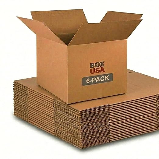 BOX USA Moving Boxes Large 20"L x 20"W x 15"H 6-Pack - Corrugated Cardboard Box for Shipping, Mailing, Packing, Packaging and Storage